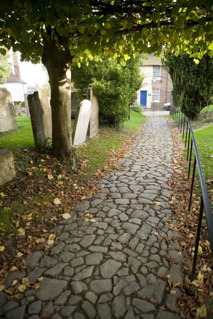 Walk through cemetery