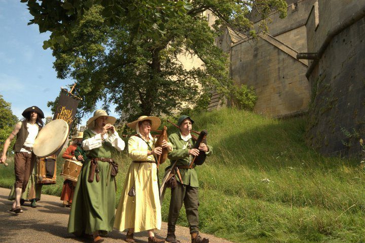 Musicians in medieval costumes