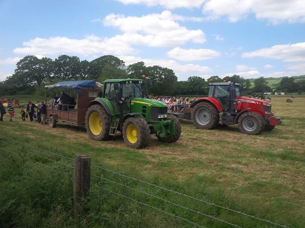 Tractors on a farm