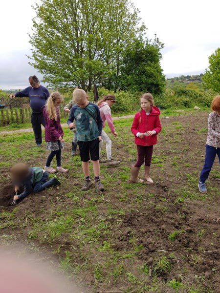 Children digging