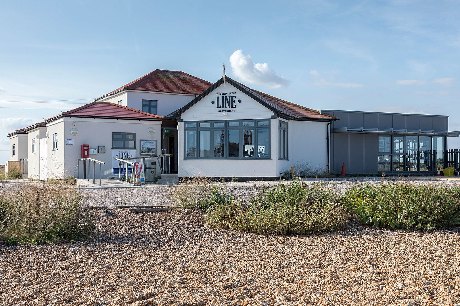 End of the Line station and cafe at Dungeness