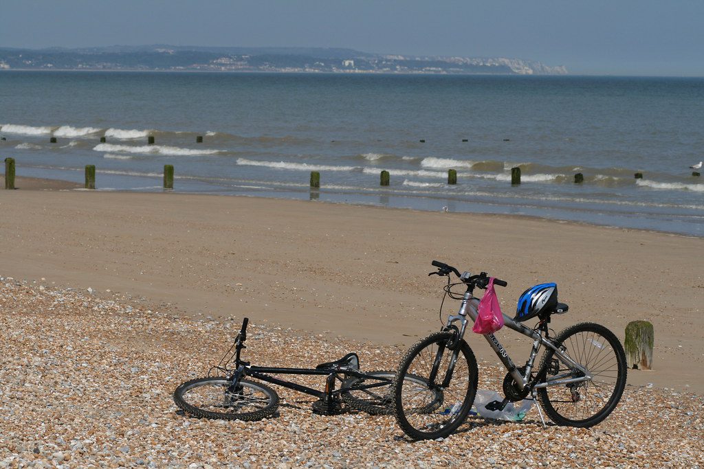 bike on Hythe Beach