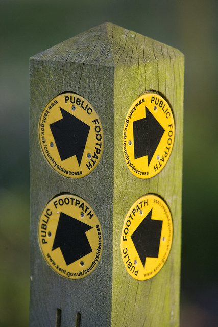 Signpost for walking routes