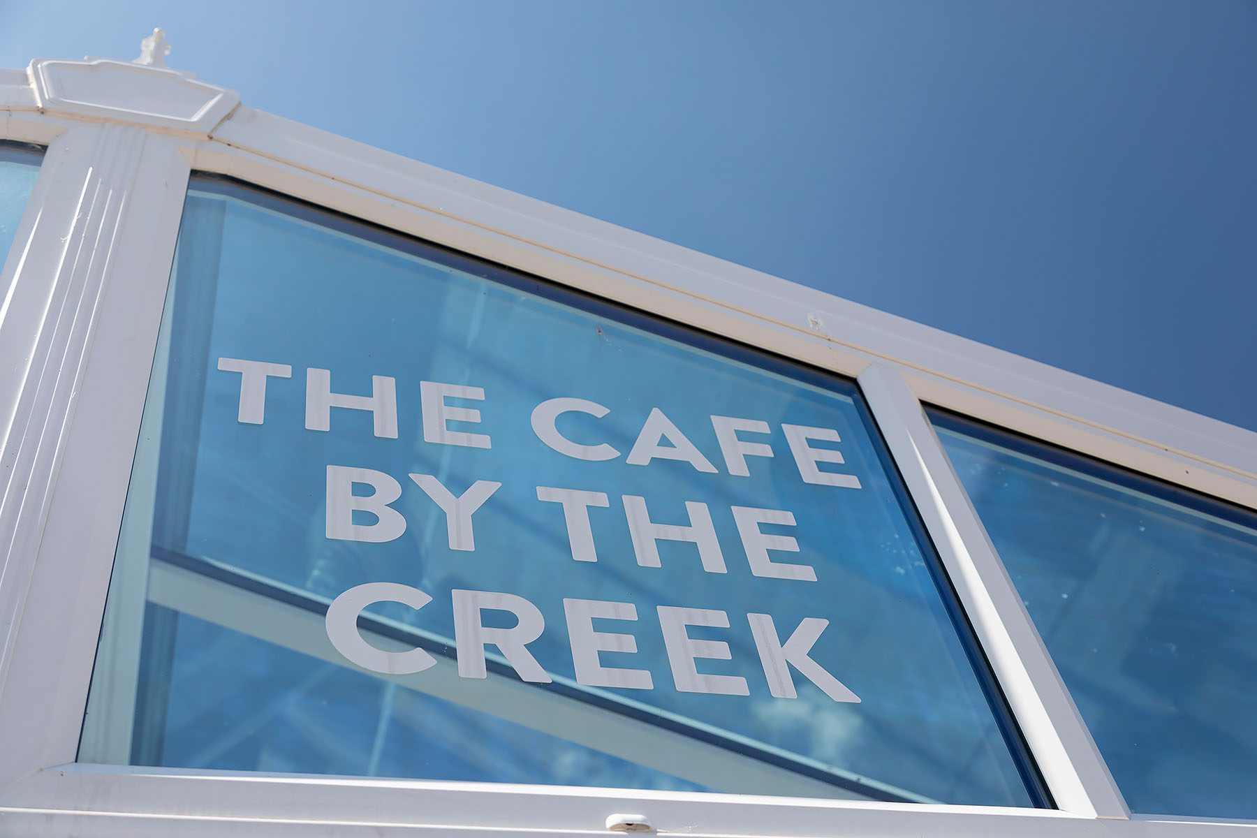 cafe by the creek cafe sign at oare marshes