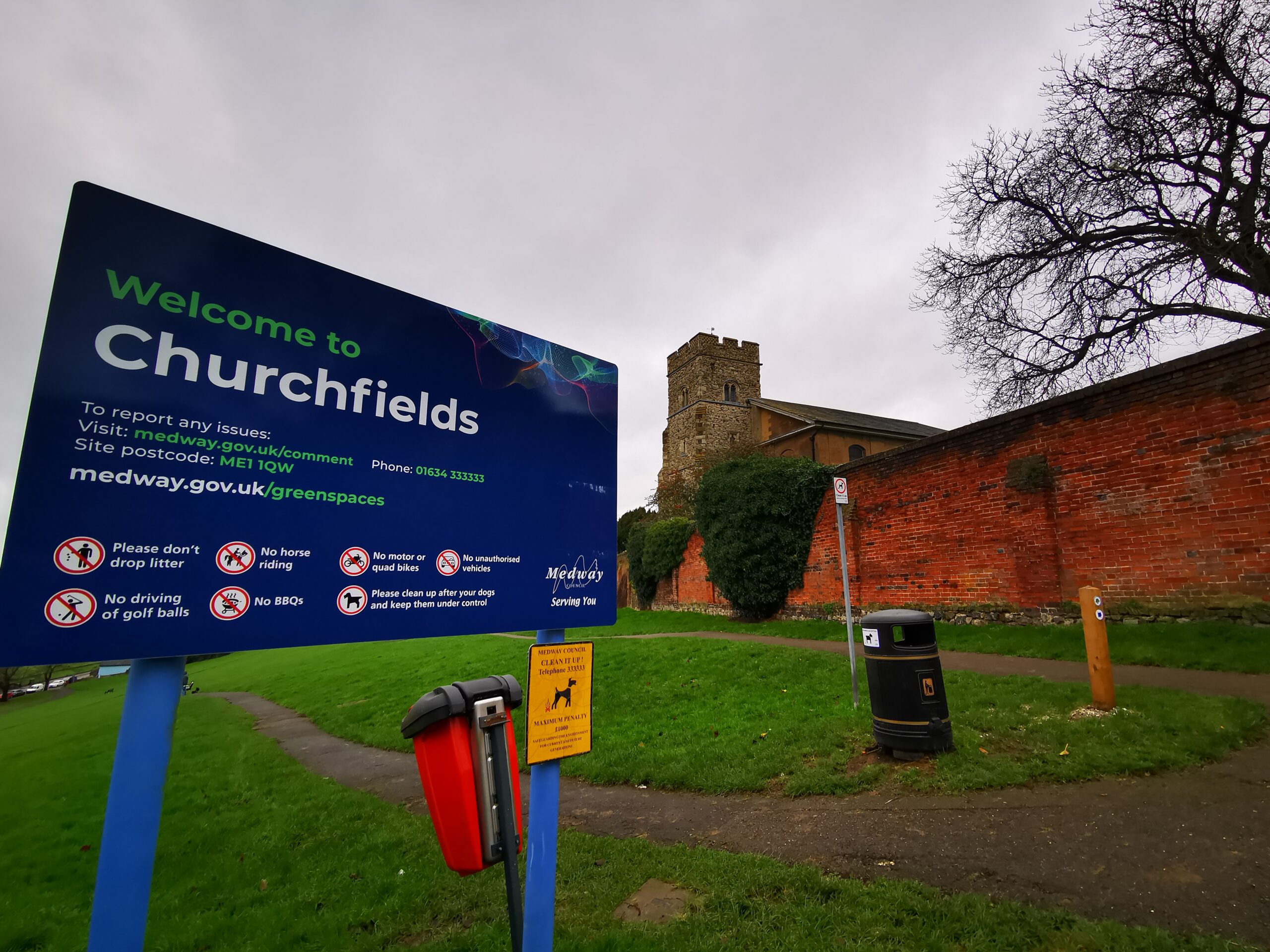 Sign Post of Churchfields Greenspace, Rochester