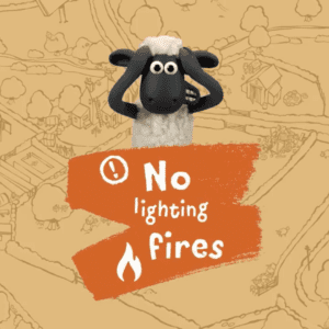 Shaun the sheep text, no lighting fires
