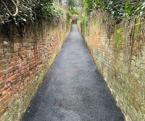 A footpath resurfaced in Canterbury