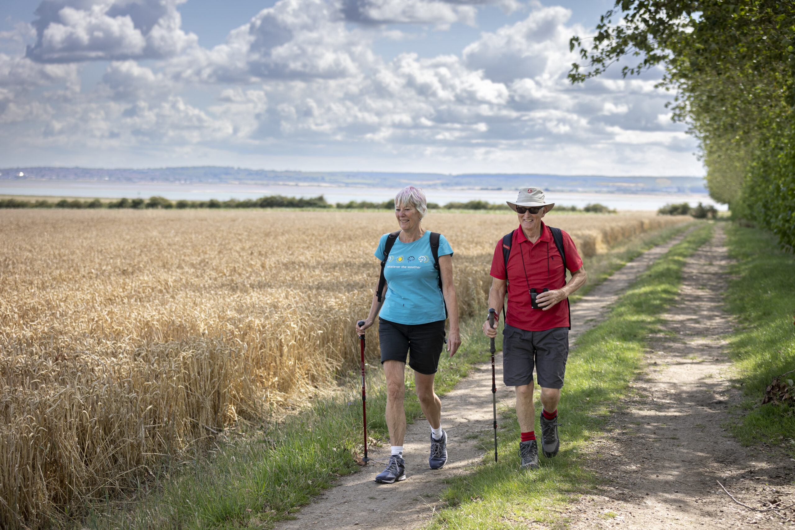 Couple walking the Isle of Harty trail