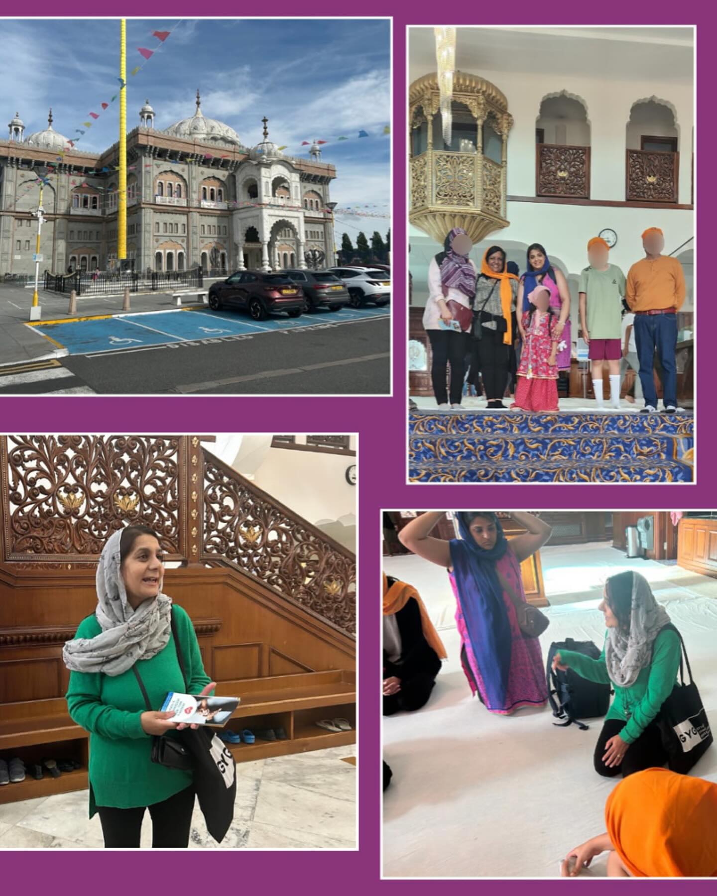Collage of photos show people enjoying a visit to the Gravesend Gurdwara