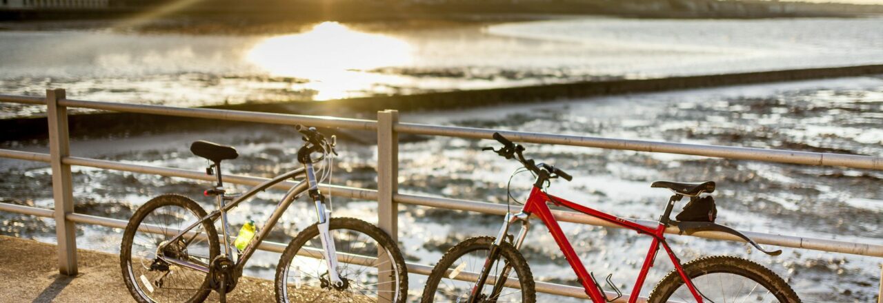 Bikes on the seafront.