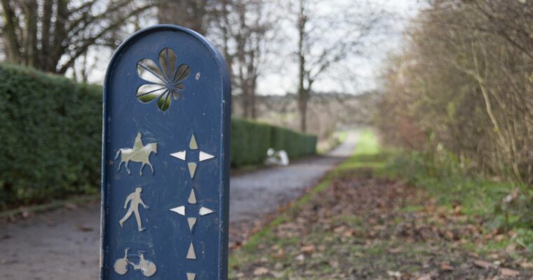 Sign in country park highlighting that only horse riders, walkers and cyclists can use the path