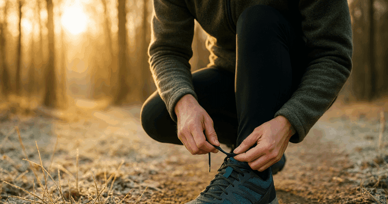 Person doing their shoelace up