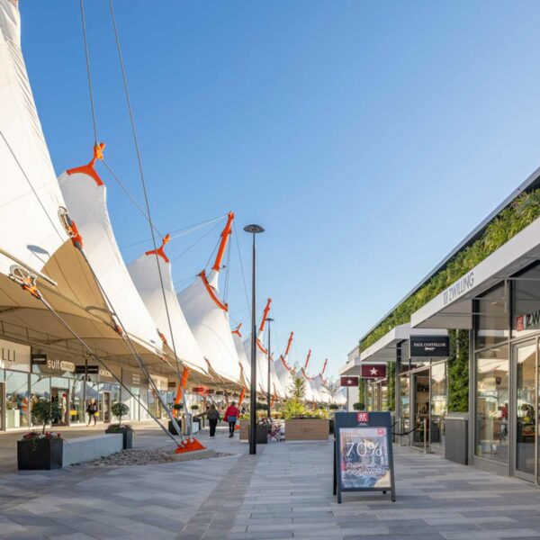 Shops lining a street, Ashford Designer Outlet