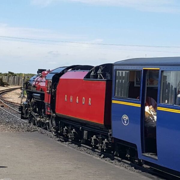 Steam engine at Romney Hythe and Dymchurch Railway
