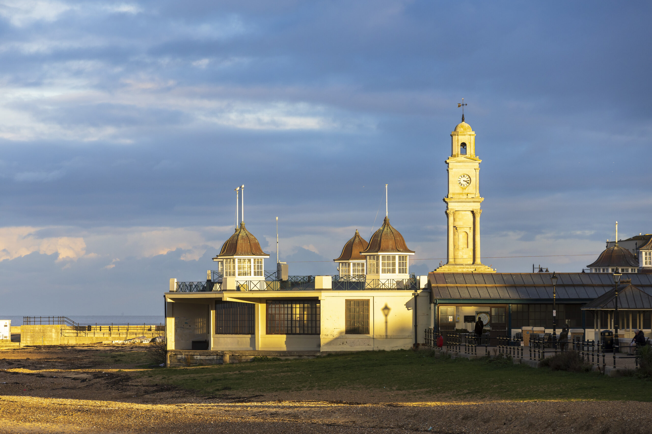 Herne Bay clock tower in the distance