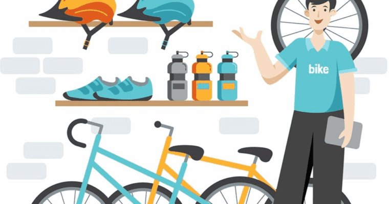 Vector Bike Mechanic and bicycles