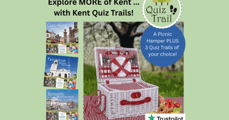 Display of quiz trail hamper and three quiz trail booklets