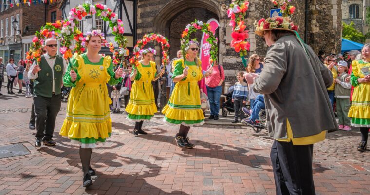 Morris Dancers in Rochester High Street