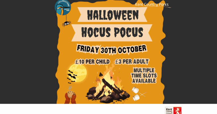 Poster for Halloween Hocus Pocus event at Lullingstone country Park.